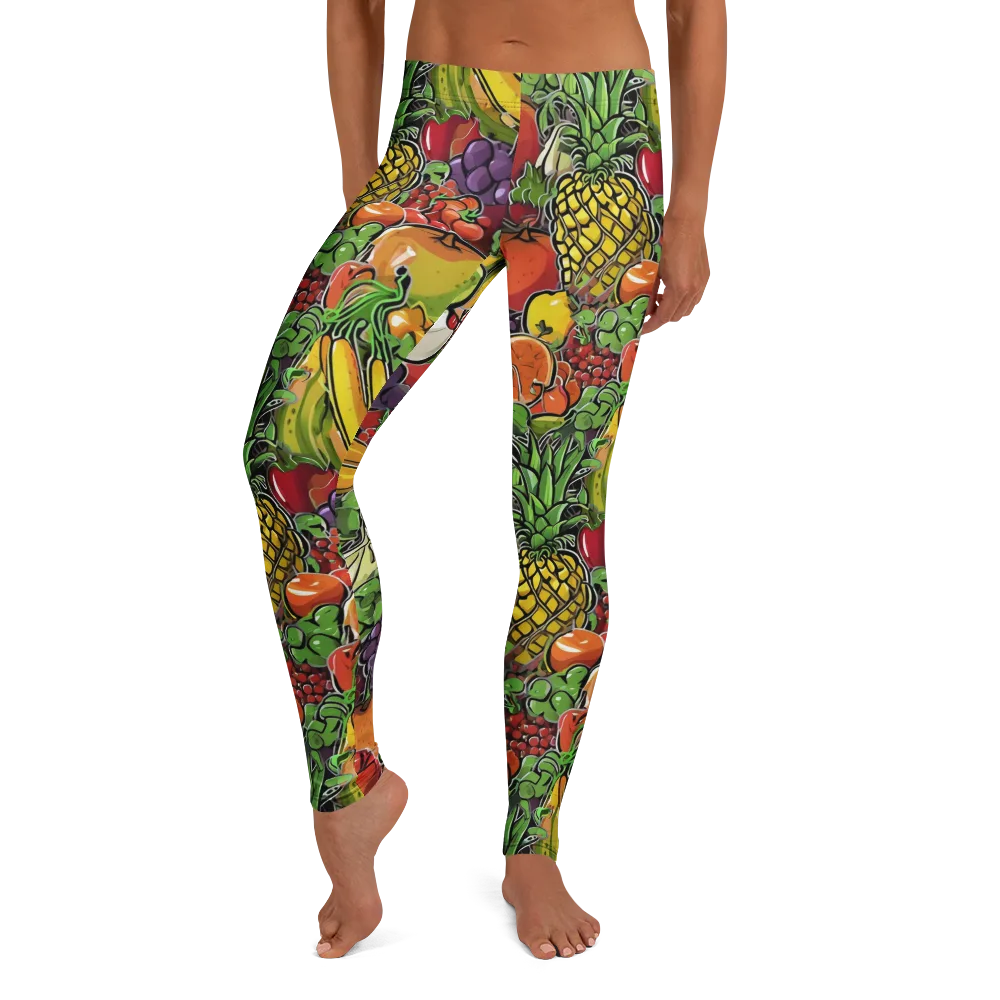 Tropical Market on Leggings — Front