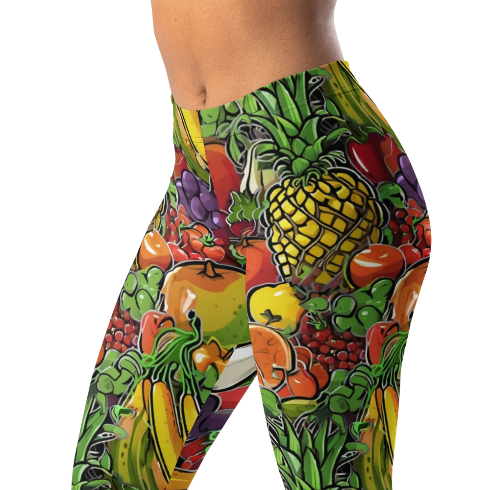 Tropical Market on Leggings — Left Front