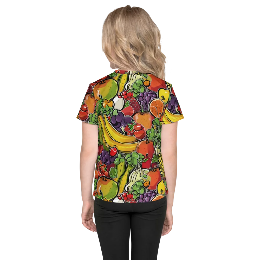 Tropical Market on Kids Crew Neck T-Shirt — Back