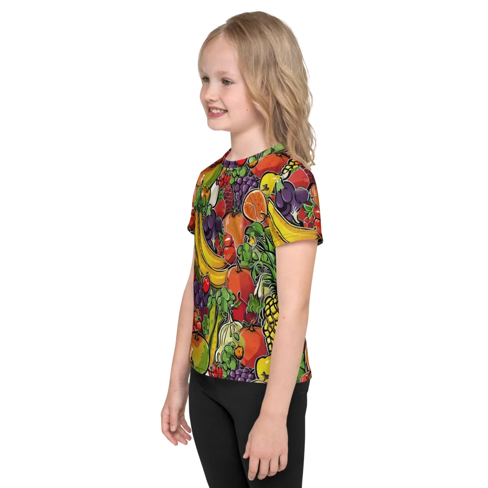 Tropical Market on Kids Crew Neck T-Shirt — Left