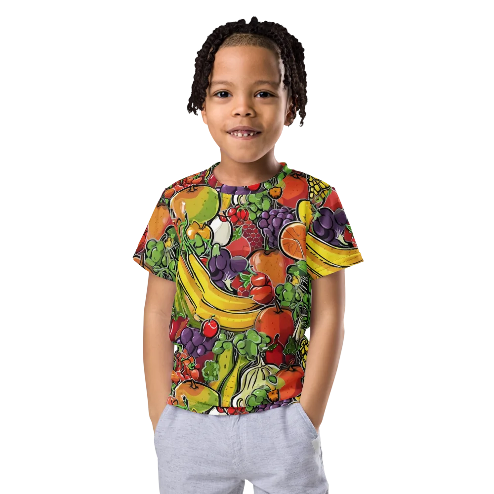 Tropical Market on Kids Crew Neck T-Shirt — Front