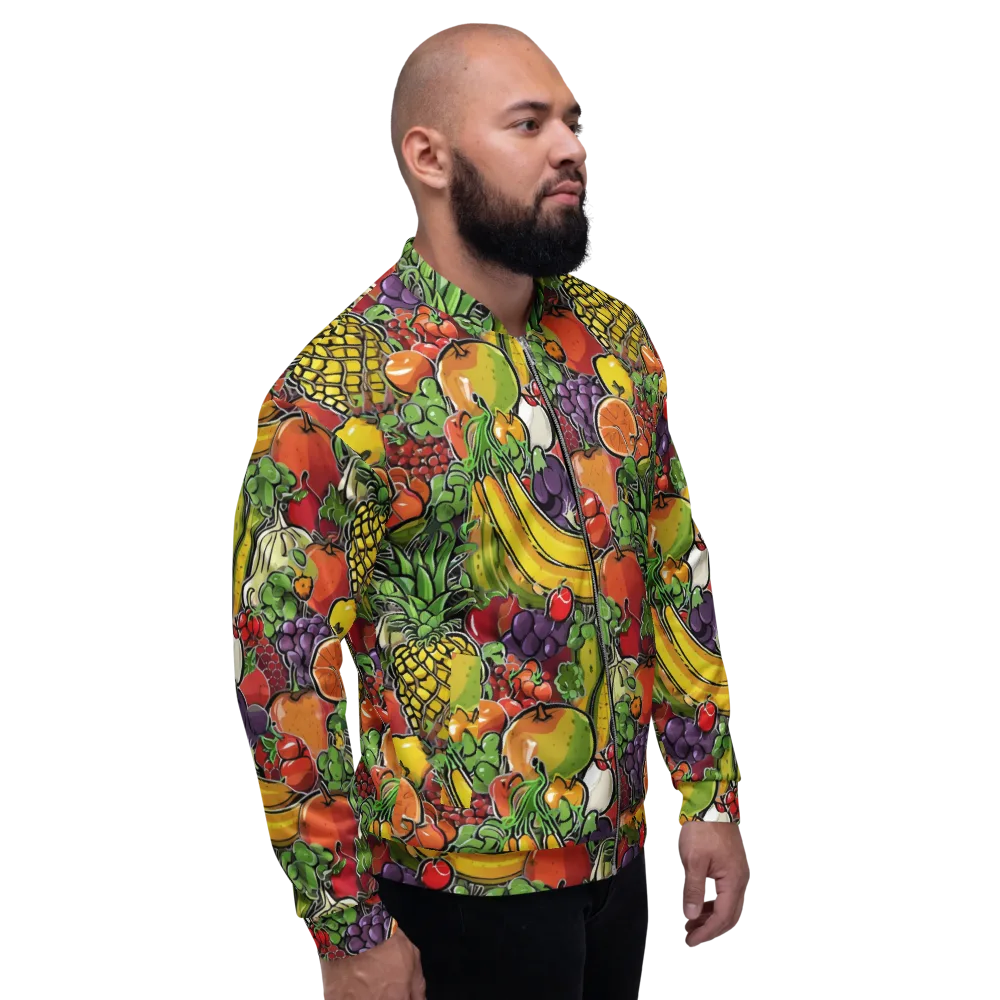 Tropical Market on Bomber Jacket — Right
