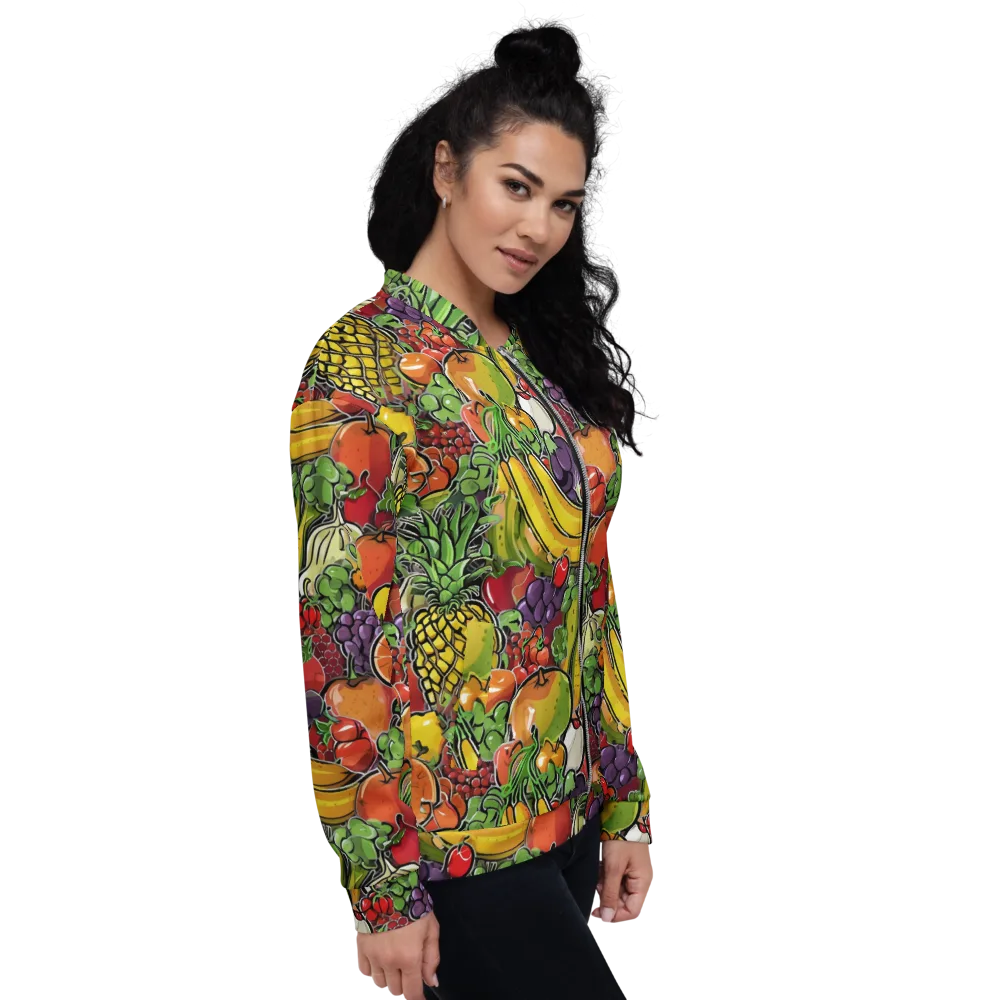 Tropical Market on Bomber Jacket — Right