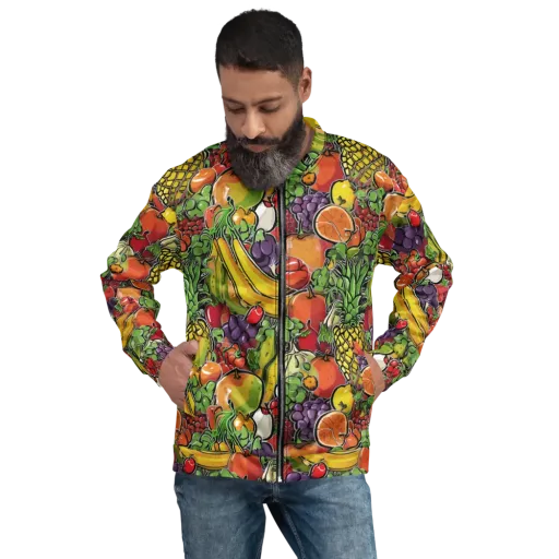 Tropical Market on a Bomber Jacket