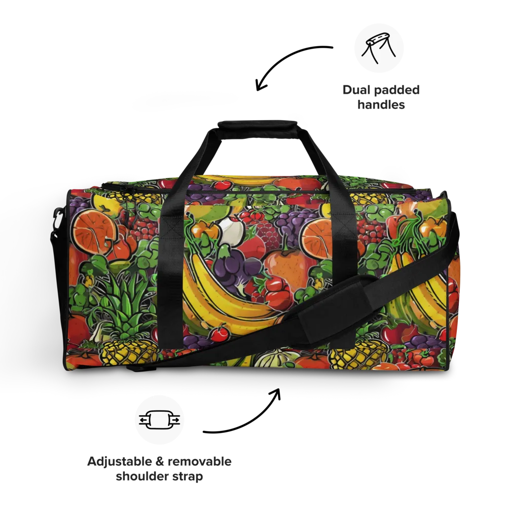 Tropical Market on Duffle Bag — Front