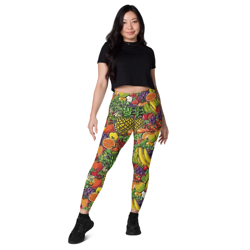 Tropical Market on Leggings with Pockets — Front