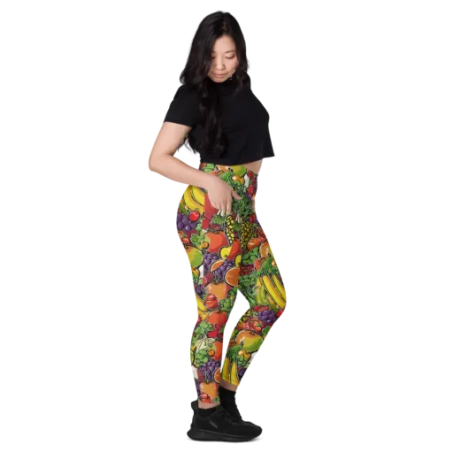 Tropical Market on a Leggings with Pockets