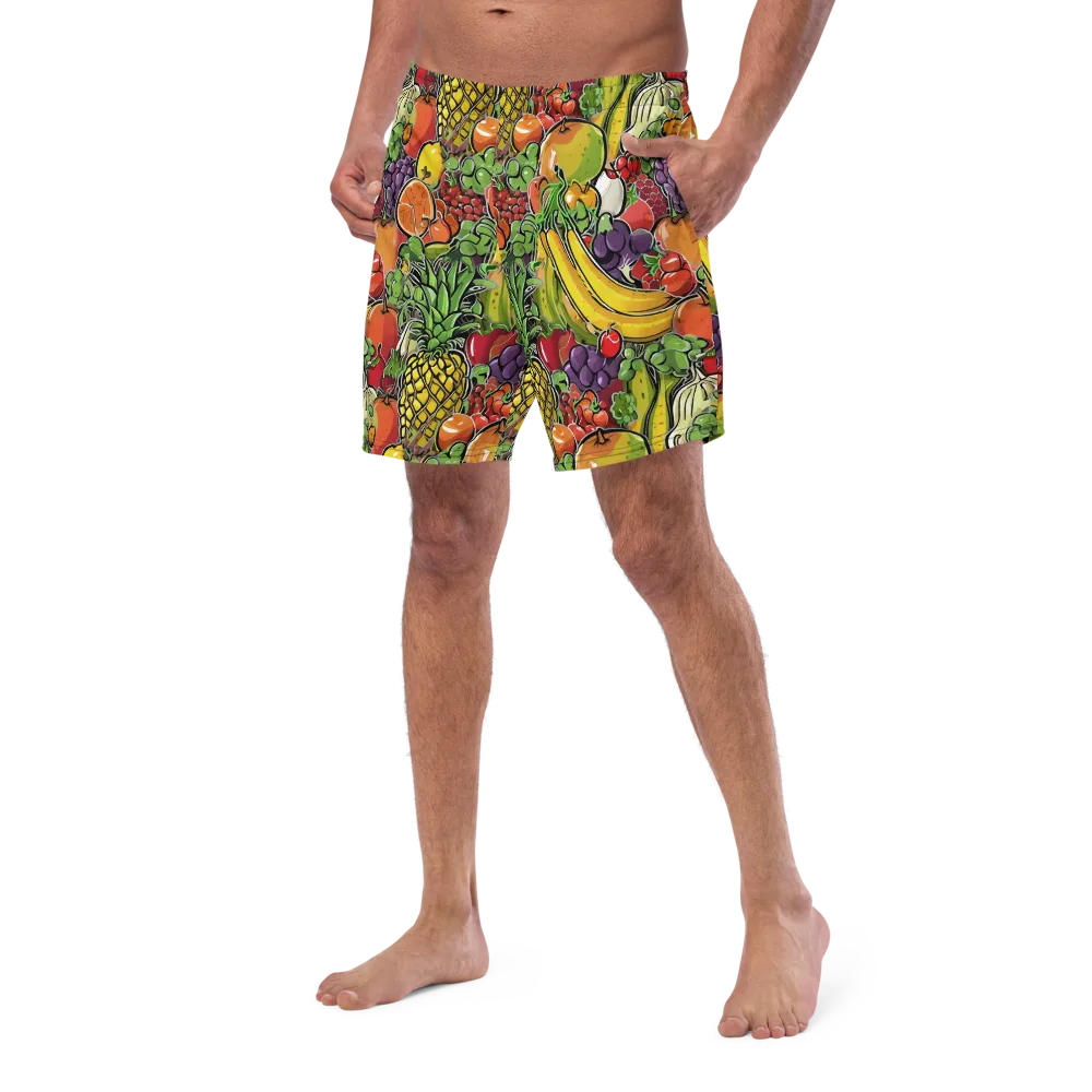 Tropical Market on Swim Trunks — Left Front