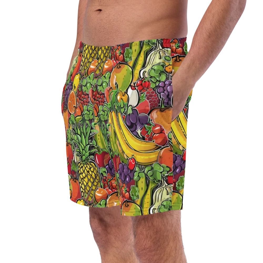 Tropical Market on Swim Trunks — Left Front