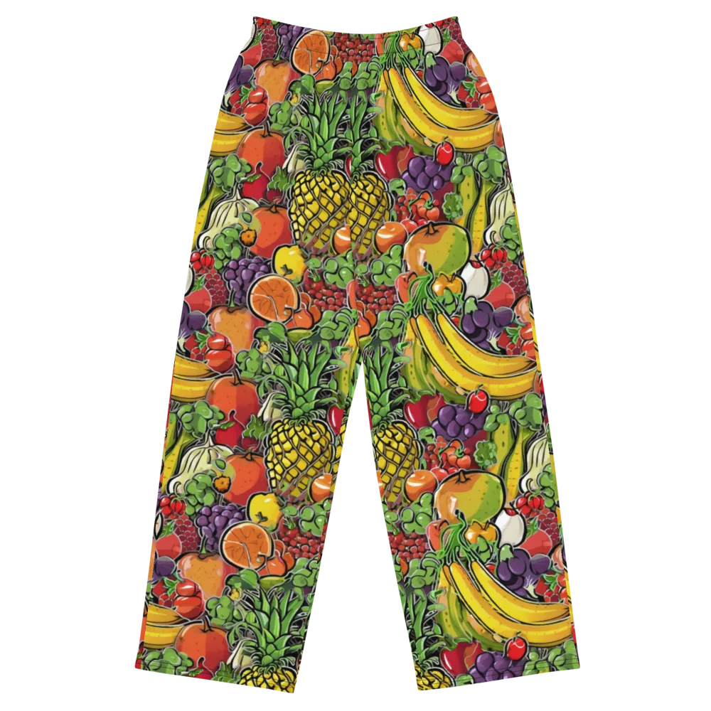 Tropical Market on Wide-Leg Pants — Front