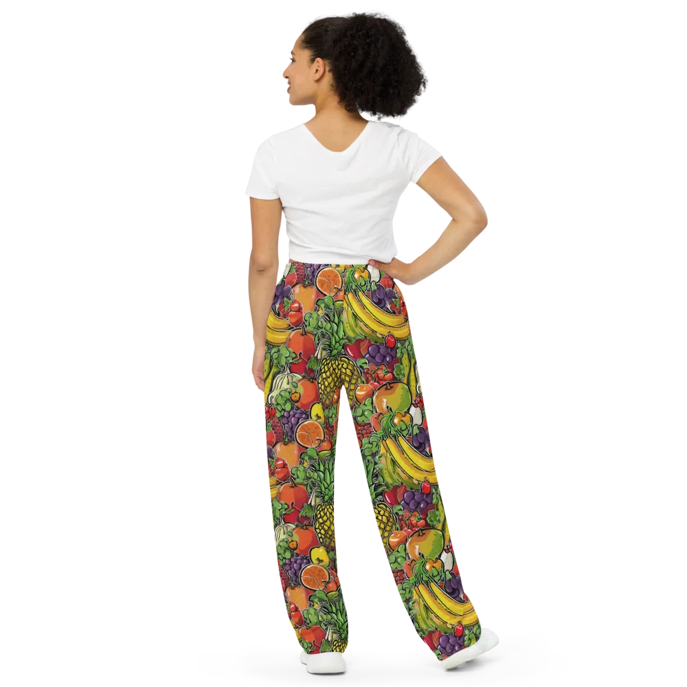 Tropical Market on Wide-Leg Pants — Back