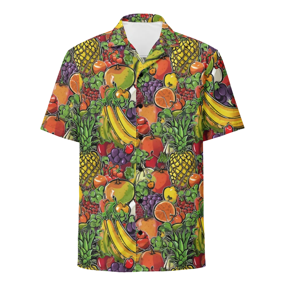 Tropical Market on Button Shirt — Front