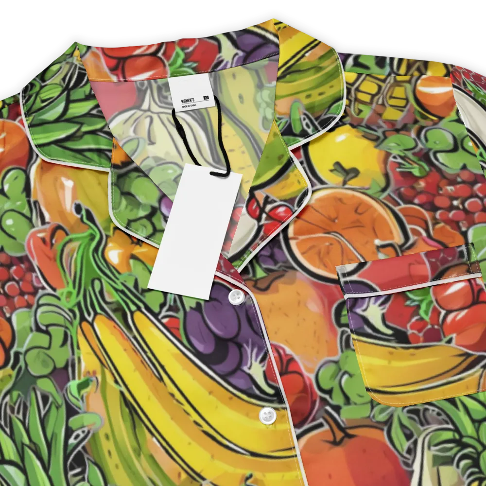 Tropical Market on Women's Short Sleeve Pajama Top — Product details