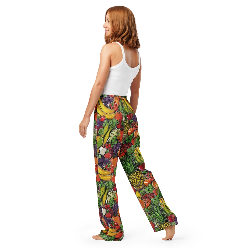 Tropical Market on Women's Pajama Pants — Back
