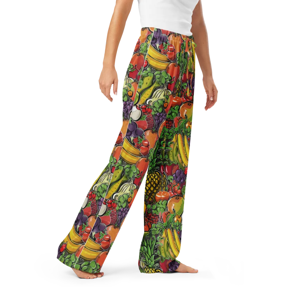 Tropical Market on Women's Pajama Pants — Right Front