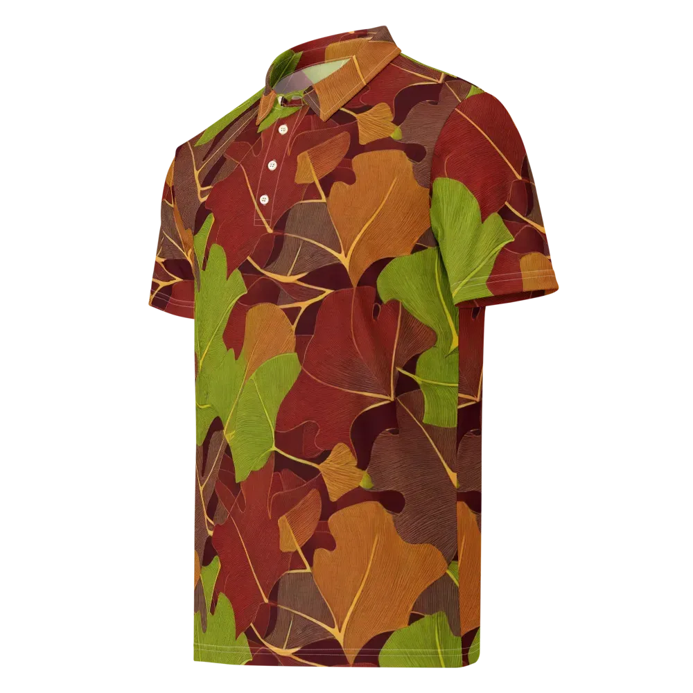 Ginkgo Grove on Men's Slim Fit Polo Shirt — Left Front