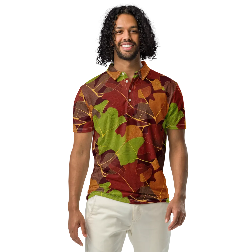 Ginkgo Grove on Men's Slim Fit Polo Shirt — Front
