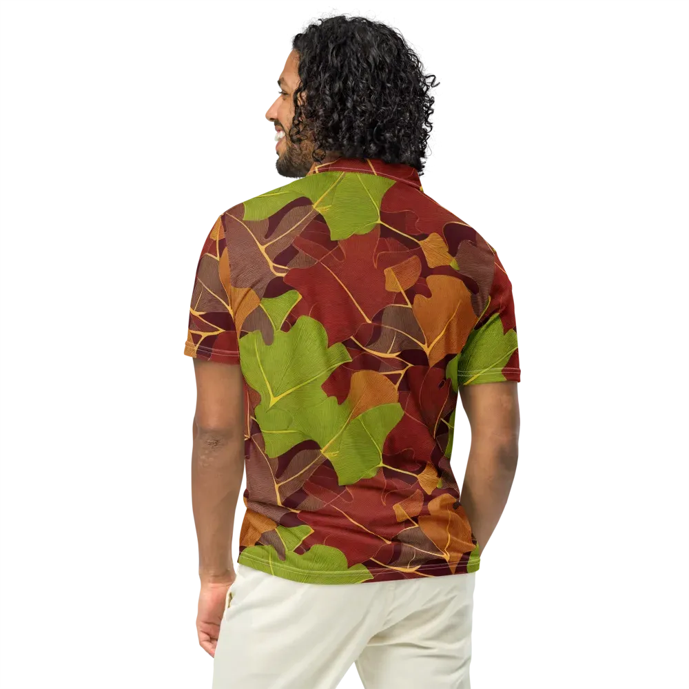 Ginkgo Grove on Men's Slim Fit Polo Shirt — Back