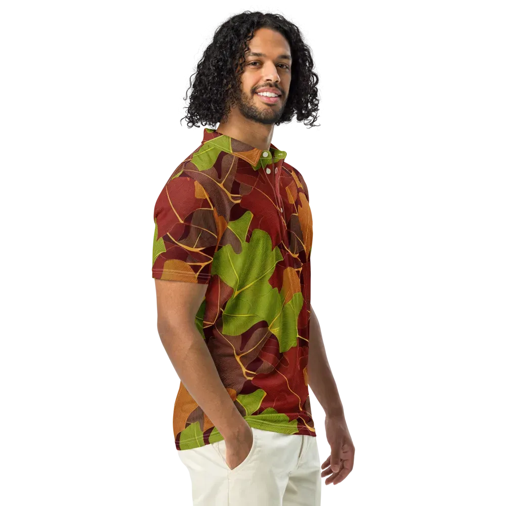 Ginkgo Grove on Men's Slim Fit Polo Shirt — Right Front