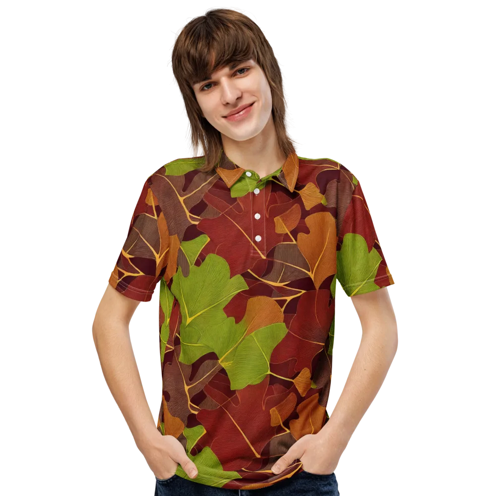 Ginkgo Grove on Men's Slim Fit Polo Shirt — Front