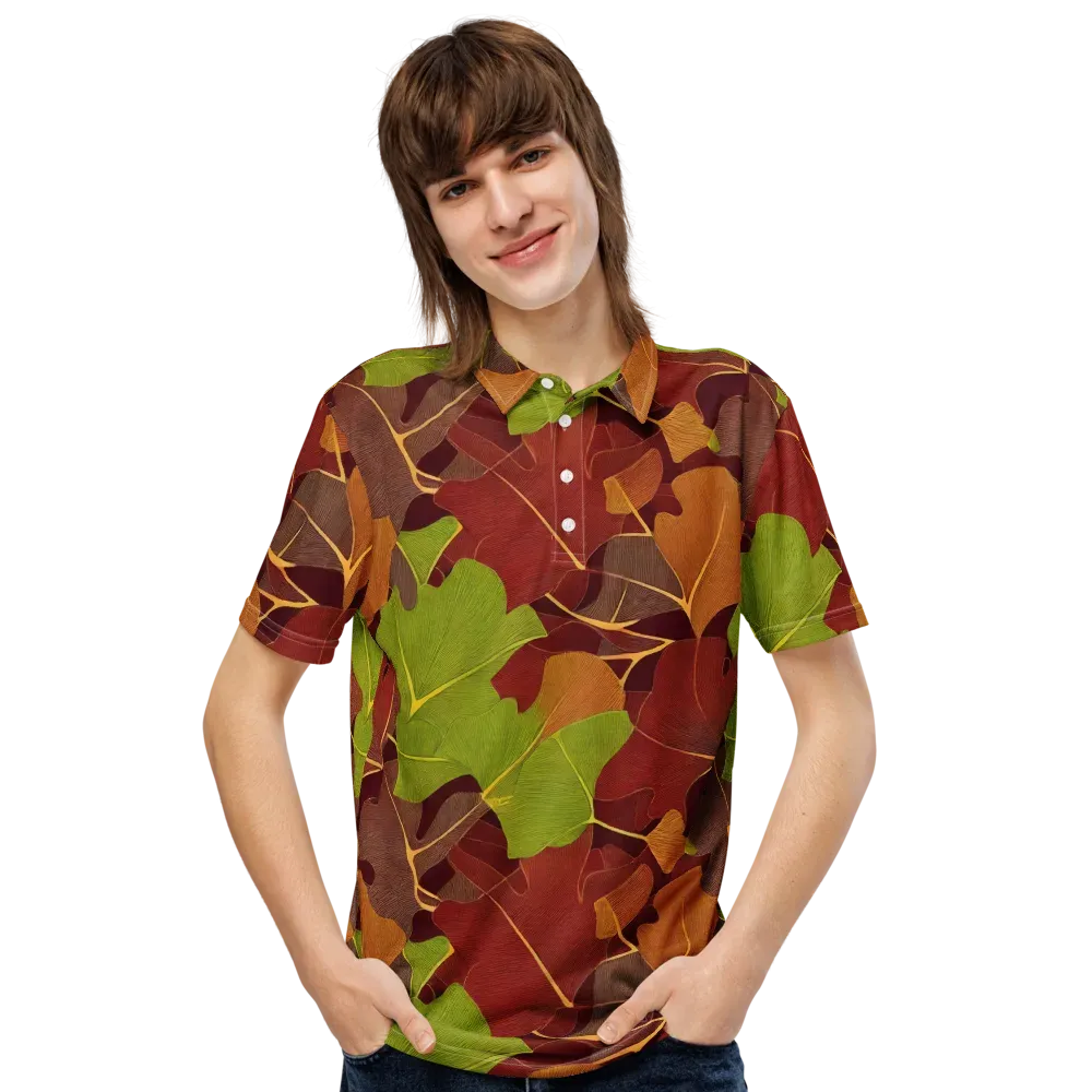 Ginkgo Grove on Men's Slim Fit Polo Shirt — Front
