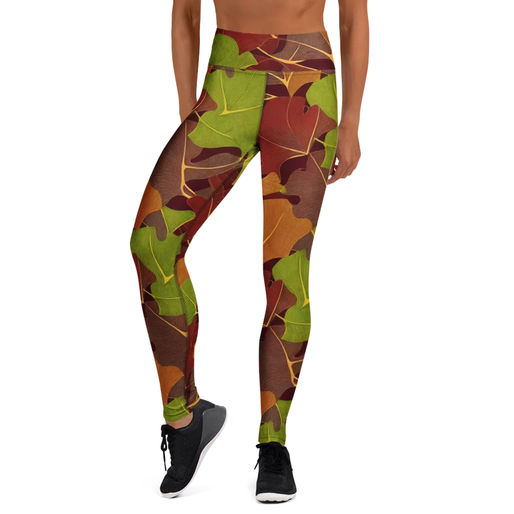 Ginkgo Grove on Yoga Leggings — Front