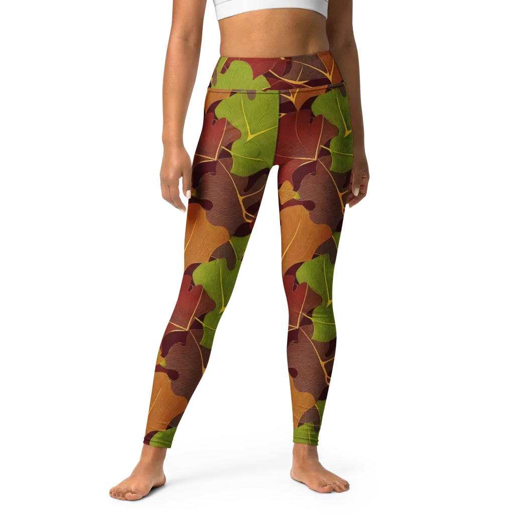 Ginkgo Grove on Yoga Leggings — Front