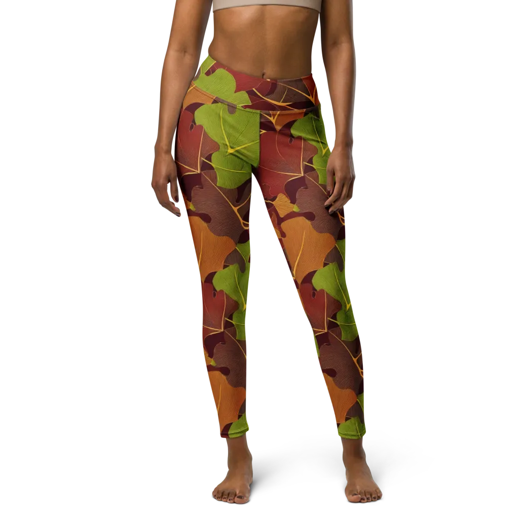 Ginkgo Grove on Yoga Leggings — Front