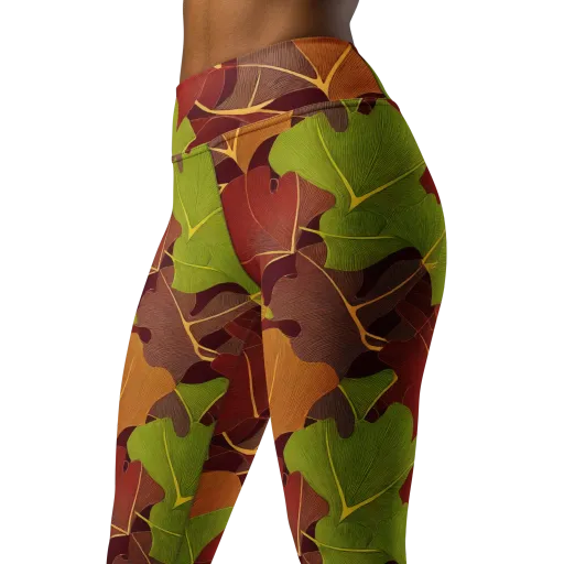Ginkgo Grove on a Yoga Leggings