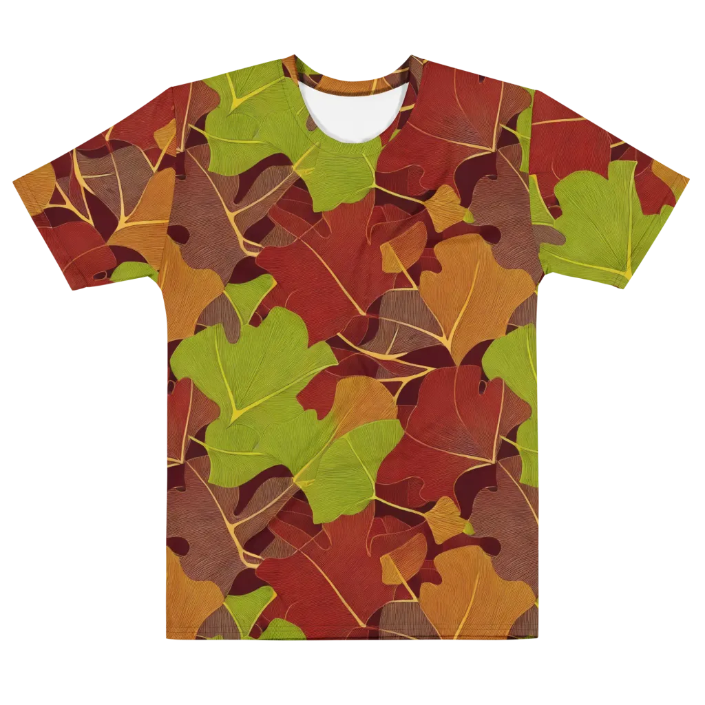 Ginkgo Grove on Men's Cotton Crew Neck T-Shirt — Front
