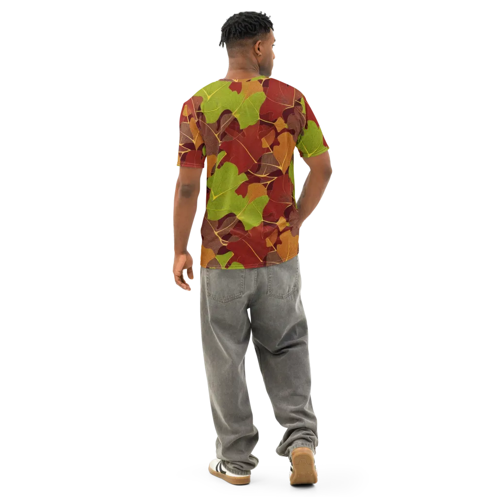 Ginkgo Grove on Men's Cotton Crew Neck T-Shirt — Back