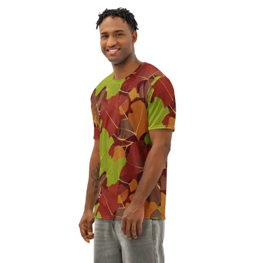 Ginkgo Grove on a Men's Cotton Crew Neck T-Shirt