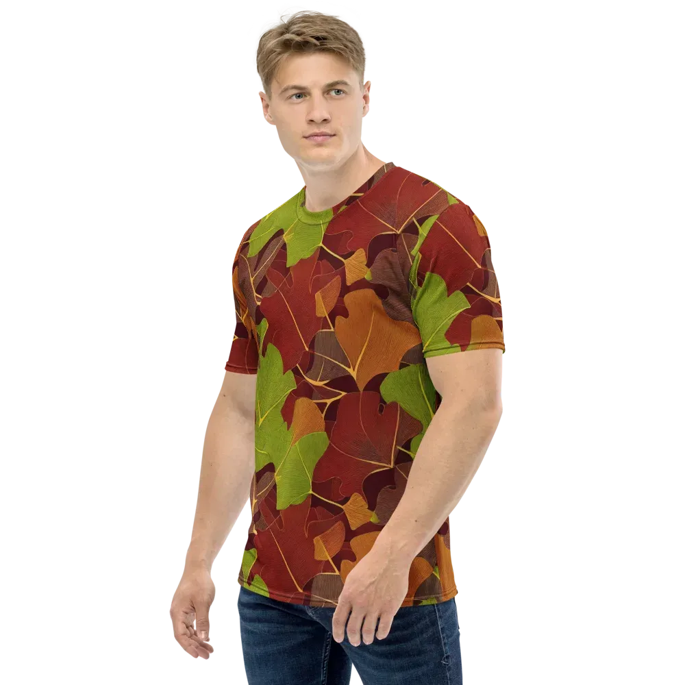 Ginkgo Grove on Men's Crew Neck T-Shirt — Left