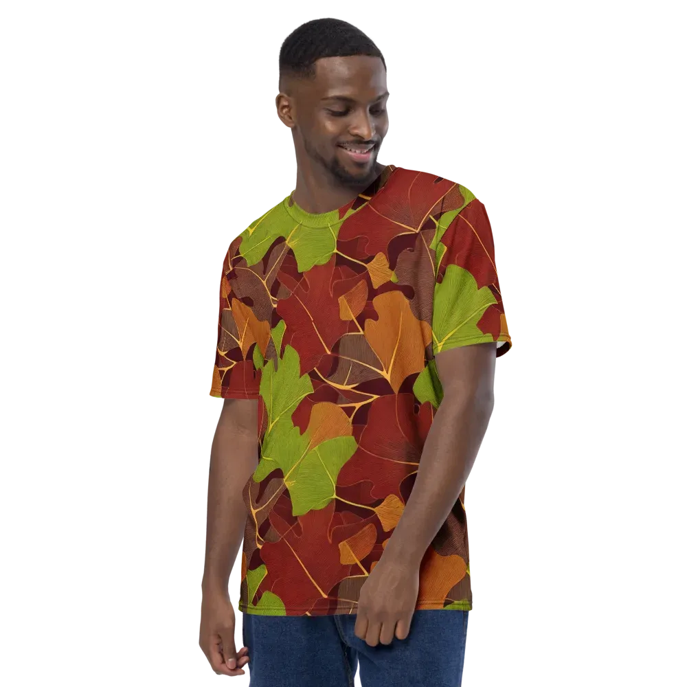 Ginkgo Grove on Men's Crew Neck T-Shirt — Left