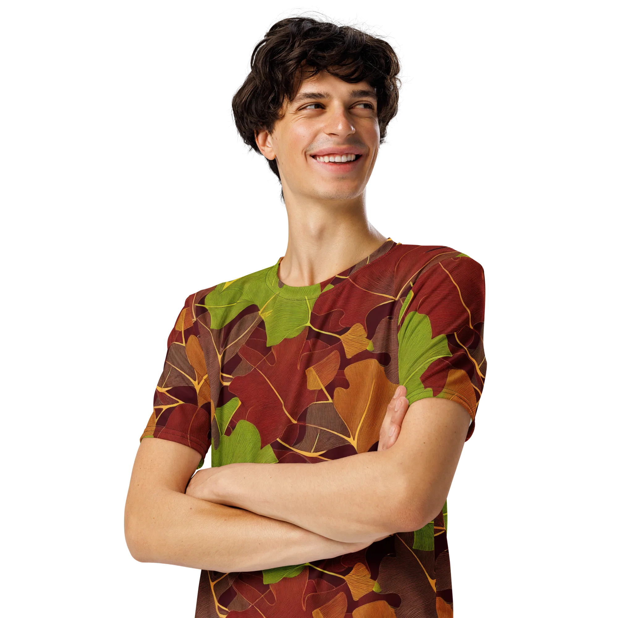 Ginkgo Grove on Men's Crew Neck T-Shirt — Left Front