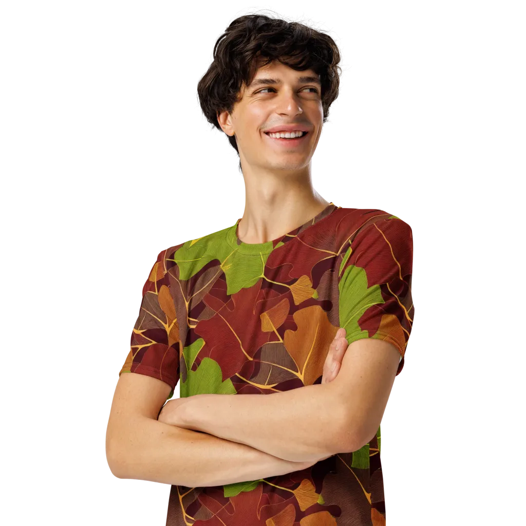 Ginkgo Grove on Men's Crew Neck T-Shirt — Left Front