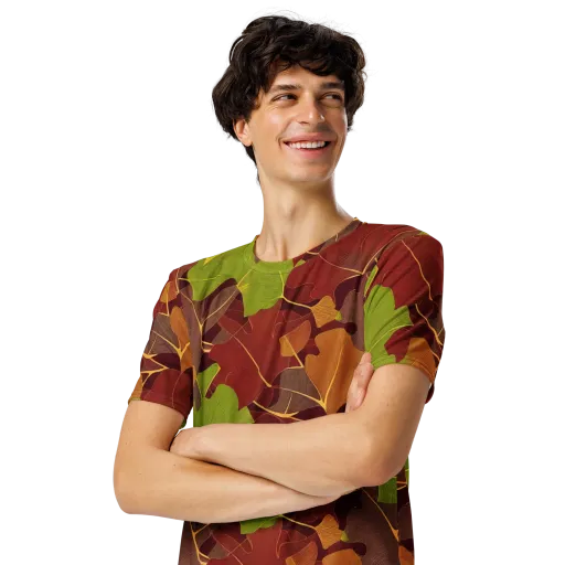 Ginkgo Grove on a Men's Crew Neck T-Shirt
