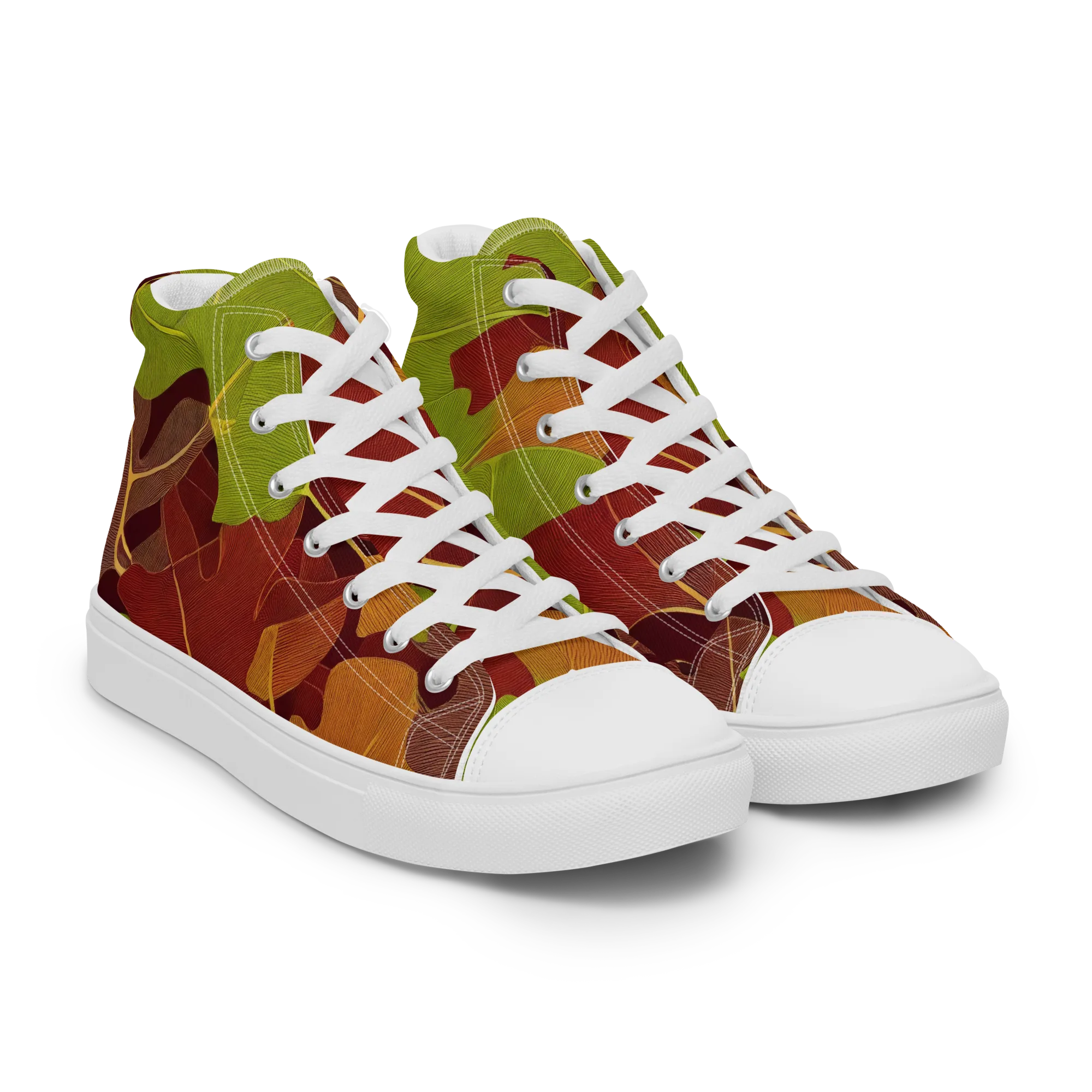 Ginkgo Grove on Men's High Top Canvas Shoes — Right Front