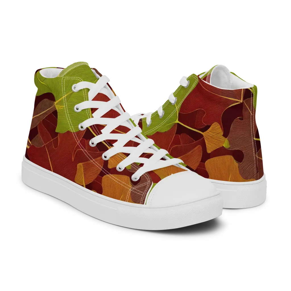 Ginkgo Grove on Men's High Top Canvas Shoes — Right