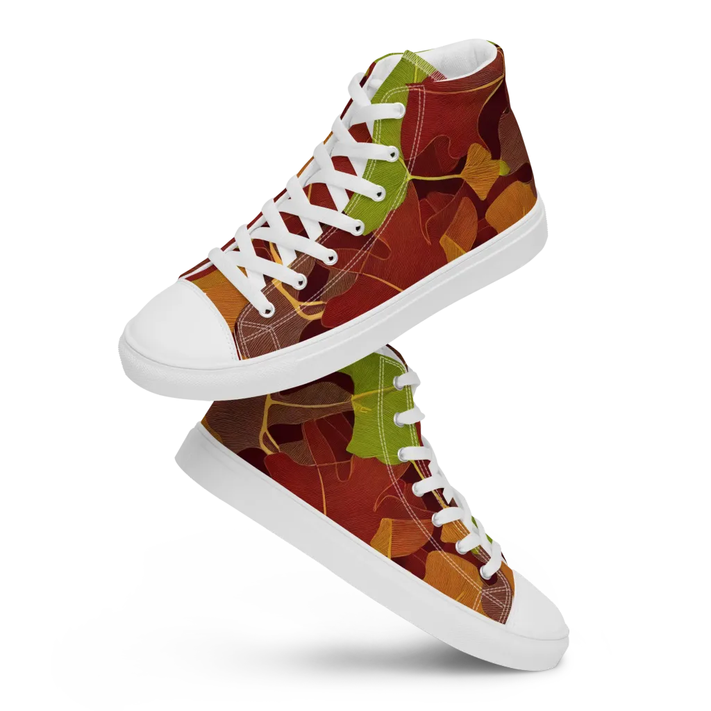Ginkgo Grove on Men's High Top Canvas Shoes — Front