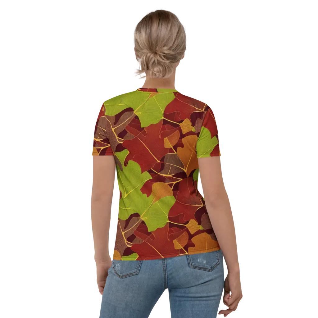 Ginkgo Grove on Women's Crew Neck T-Shirt — Back