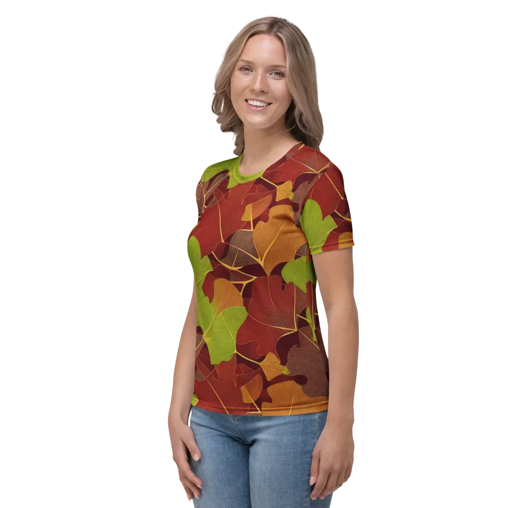 Ginkgo Grove on Women's Crew Neck T-Shirt — Left
