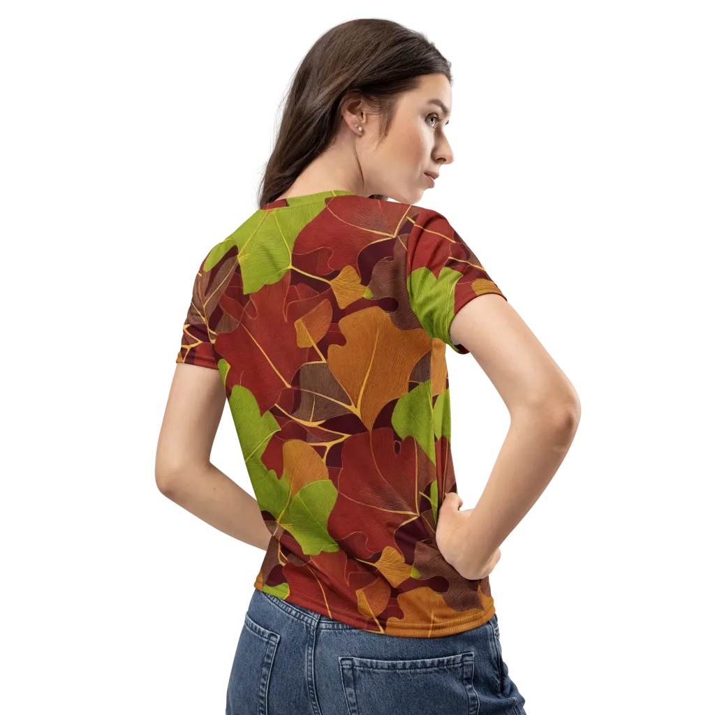 Ginkgo Grove on Women's Crew Neck T-Shirt — Back