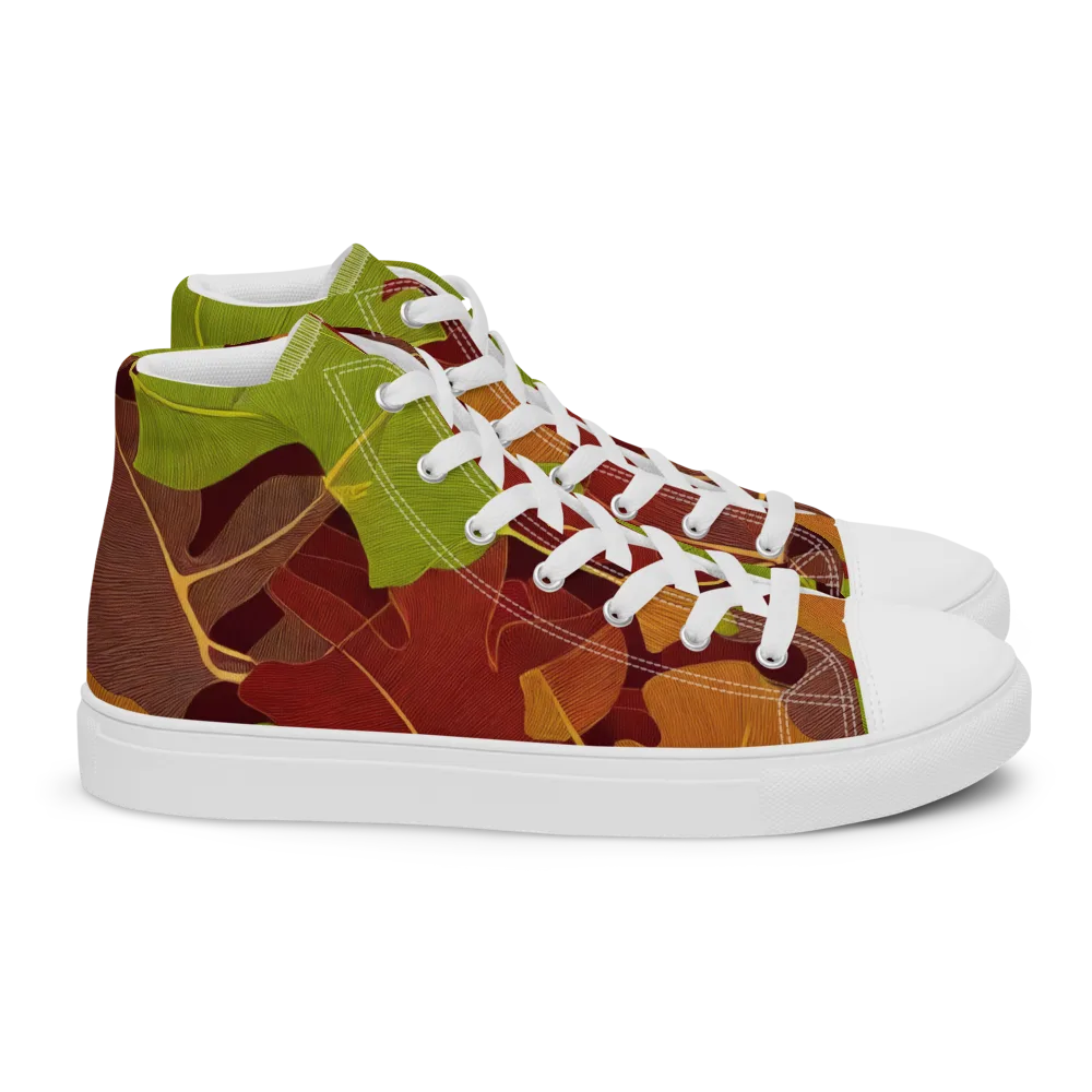 Ginkgo Grove on Women's High Top Canvas Shoes — Right