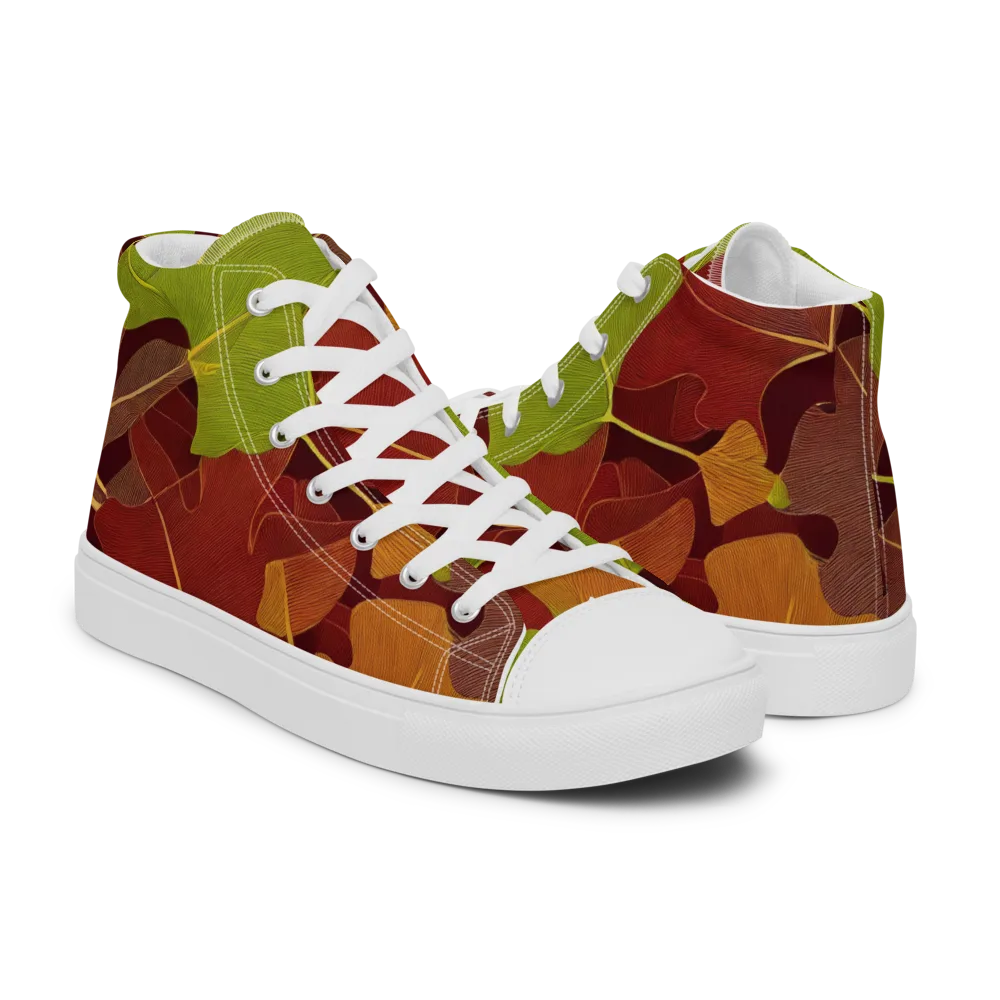Ginkgo Grove on Women's High Top Canvas Shoes — Right