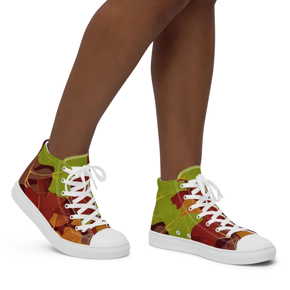 Ginkgo Grove on Women's High Top Canvas Shoes — Right