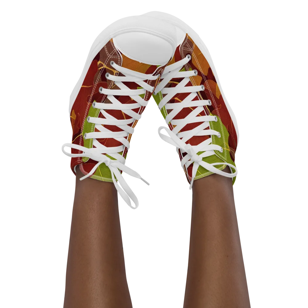 Ginkgo Grove on Women's High Top Canvas Shoes — Front
