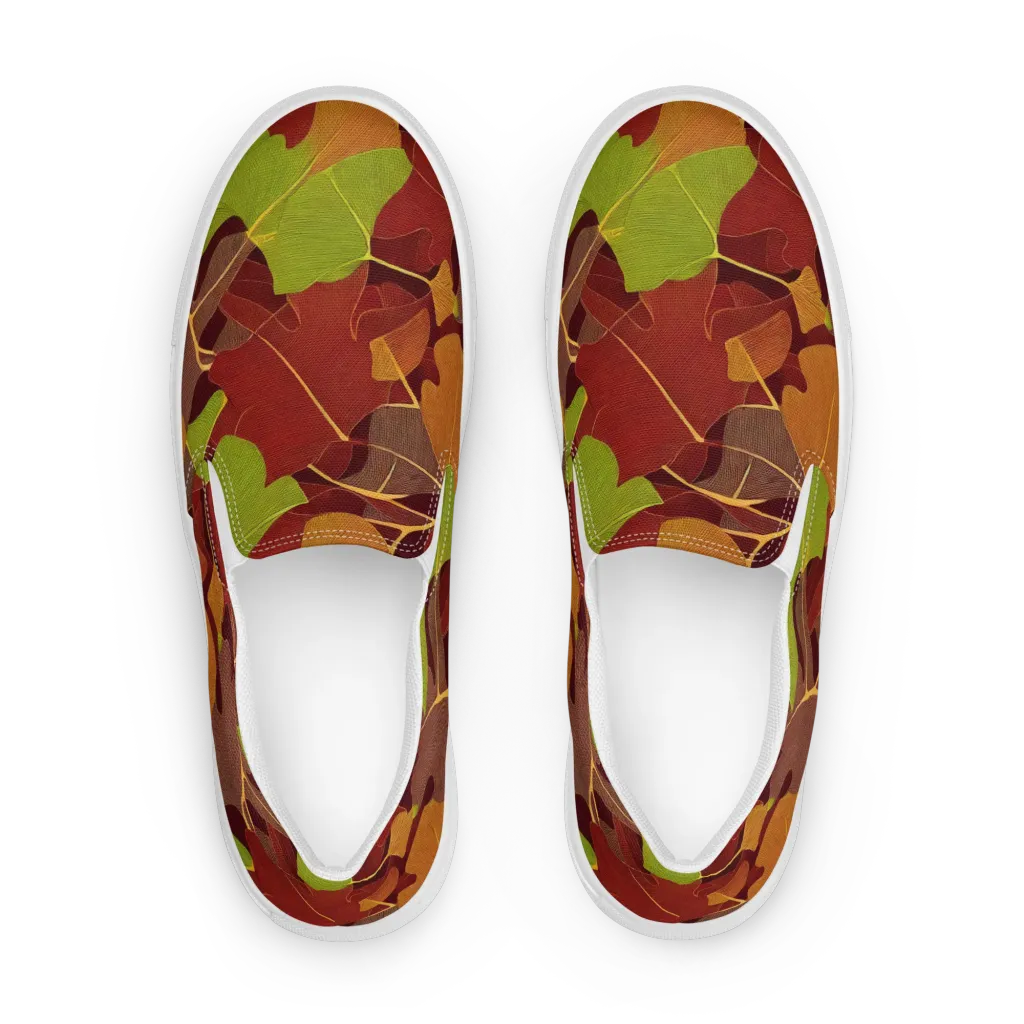 Ginkgo Grove on Men's Slip-On Canvas Shoes — Front