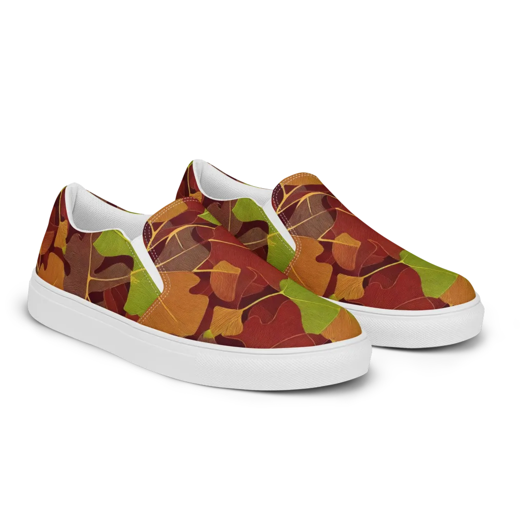 Ginkgo Grove on Men's Slip-On Canvas Shoes — Right Front