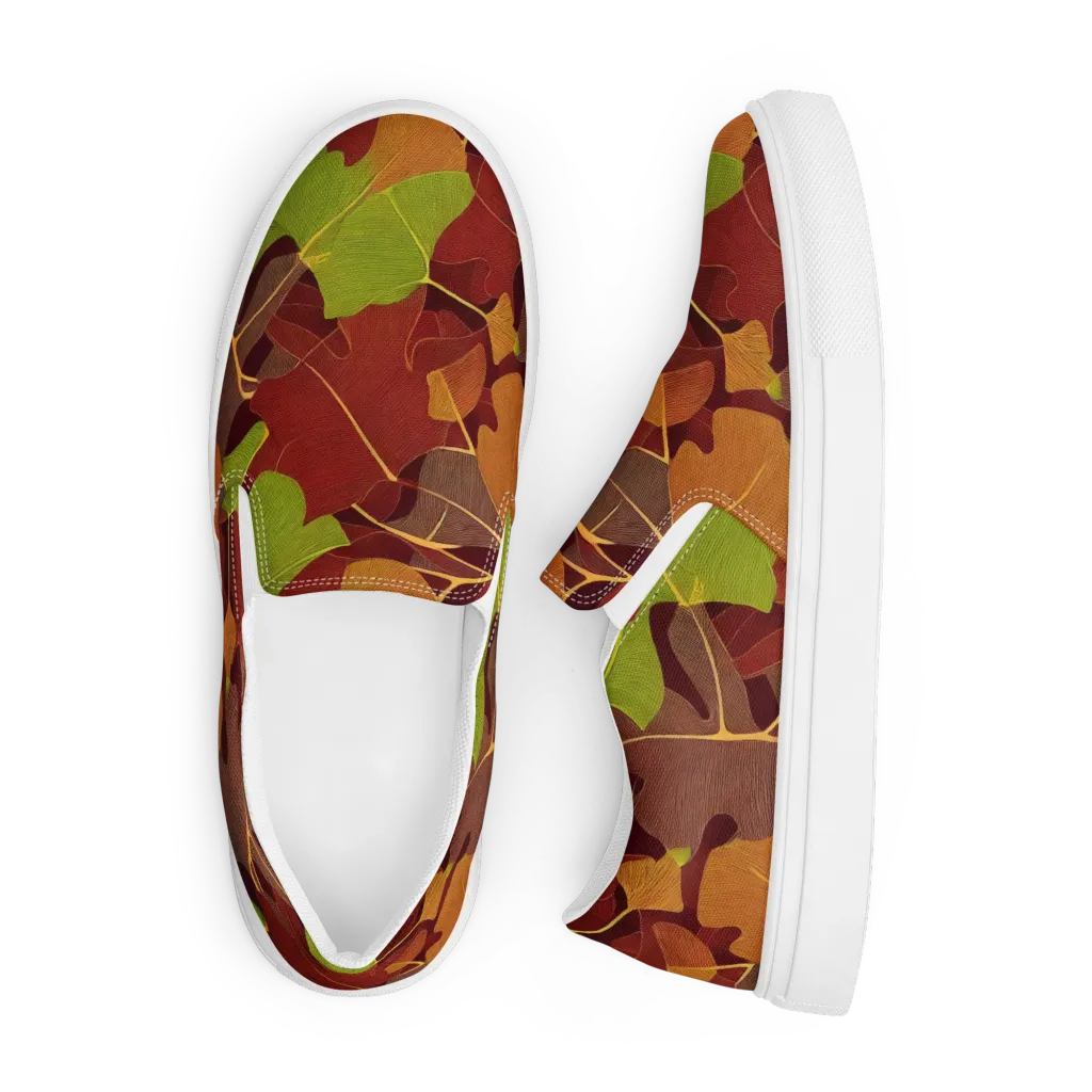 Ginkgo Grove on Men's Slip-On Canvas Shoes — Front